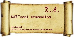 Kövesi Armandina névjegykártya